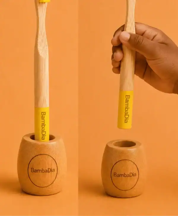 Porte brosse à dents en bambou