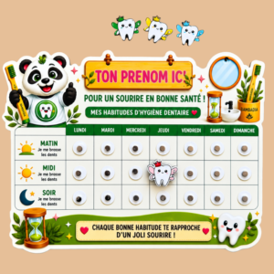 Tableau de suivi du brossage pour enfant