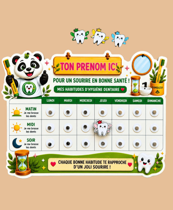 Tableau de suivi du brossage pour enfant